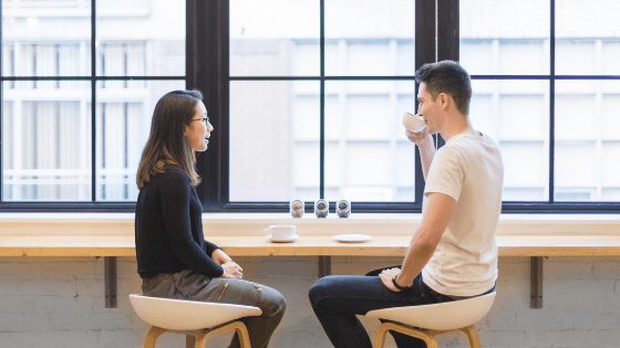 A couple talking
