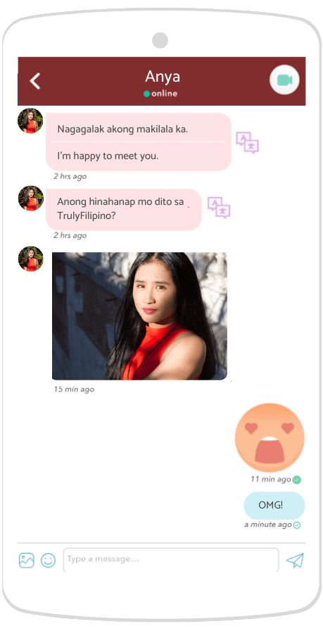 a chat conversation on the Filipino dating app